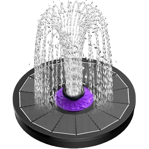 SZMP Solar Fountain 3.5W Bird Bath Fountains with Flower 2024 Upgraded Glass Panel, Solar Powered Water Fountain with 7 Nozzle & 4 Fixer, Solar Fountain Pump for Bird Bath, Garden, Pond, Pool (Black) Cover
