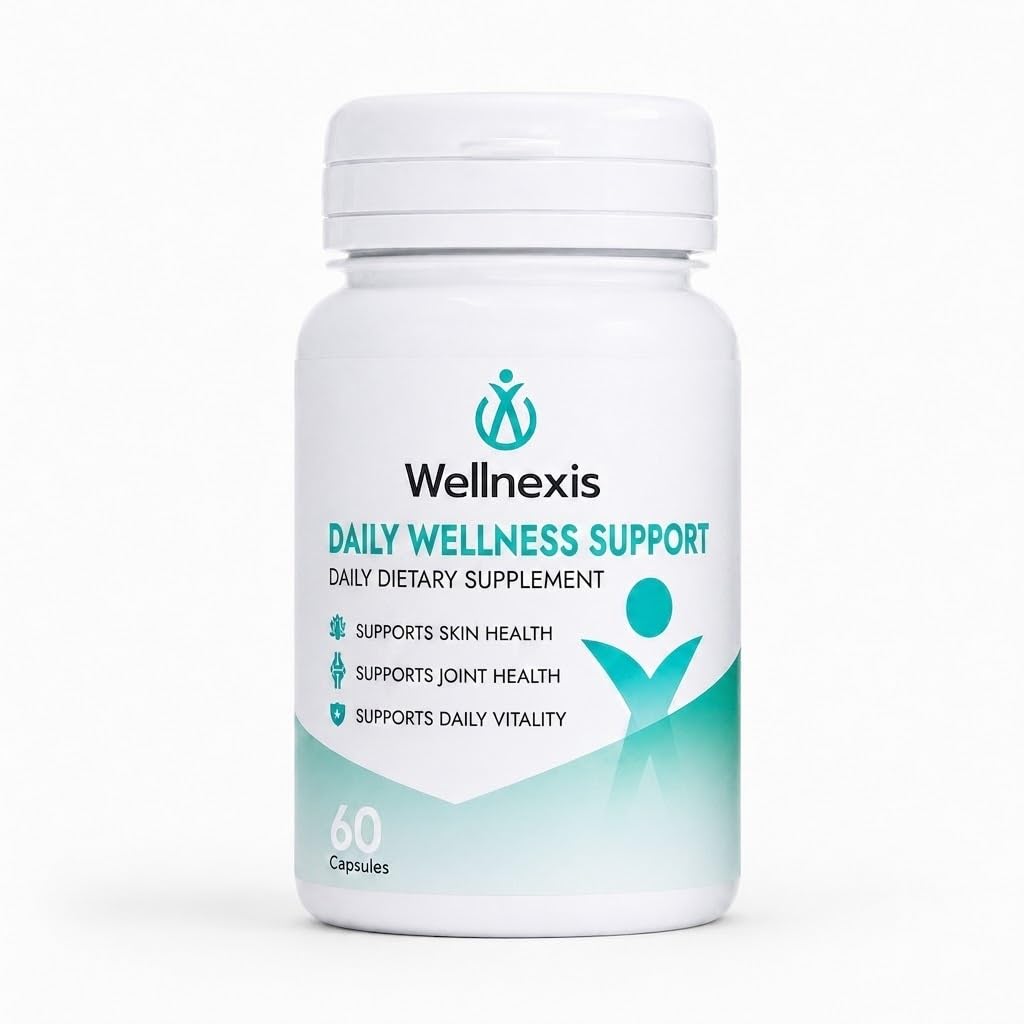 Wellnexis Super Complex Nahrungsergänzungsmittel – 60 Kapseln – mit Kollagen Typ I & III, MSM, Hyaluron, Vitamin C, Zink, Kupfer und Bambusextrakt – für Erwachsene