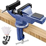 COLCUT Table Vise 3.1 Inch, 360° Home Vise Portable Bench Clamp, Clamp-on Vise Bench Clamps Fixed Tool for Woodworking, Metalworking, Cutting Conduit, Drilling, SawingTable
