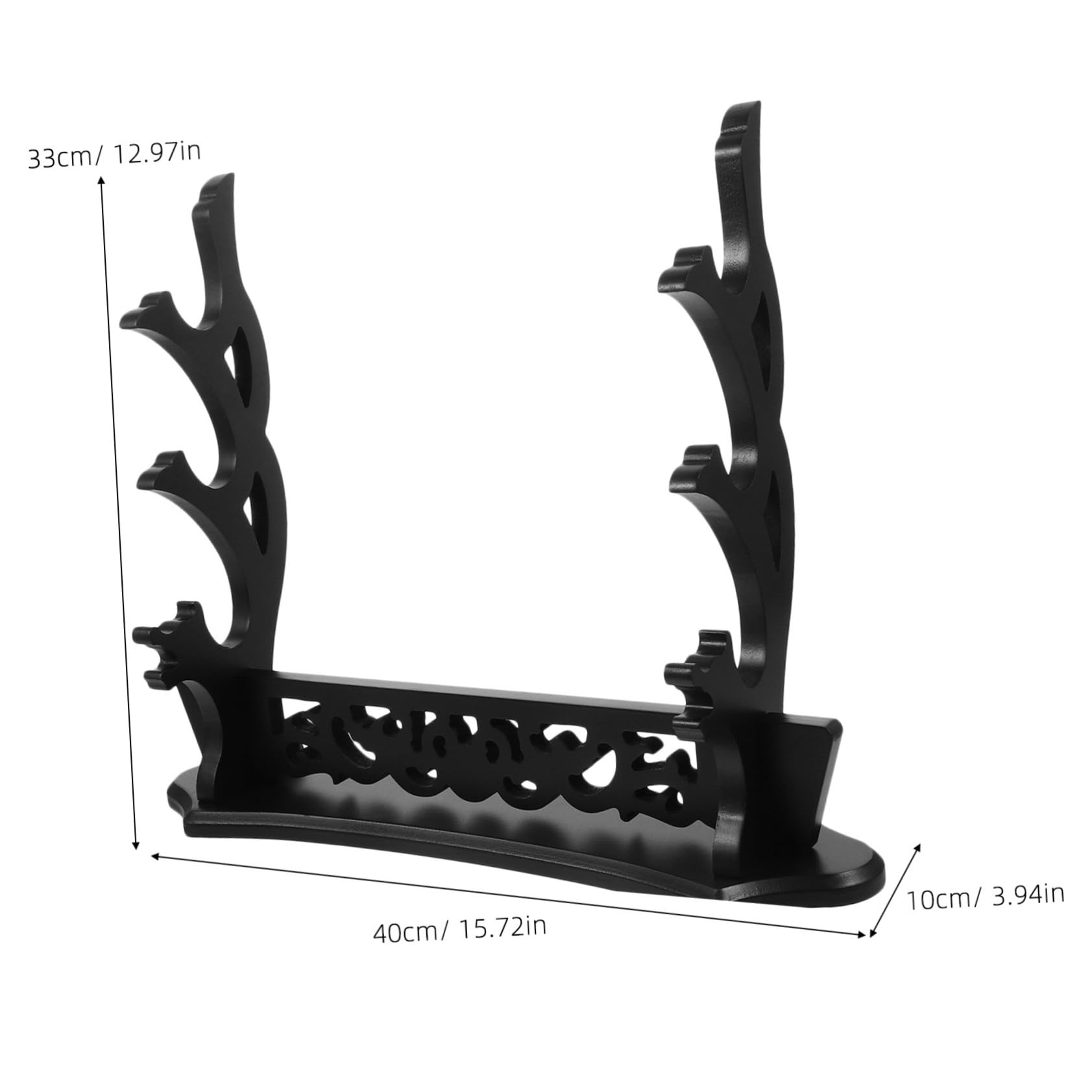 ifundom Estante de Madera Negro para Espadas Diseño Hueco de Dragón, Soporte Decorativo para Espadas, Ahorro de Espacio para Obsequio de Cumpleaños o Decoración Hogar