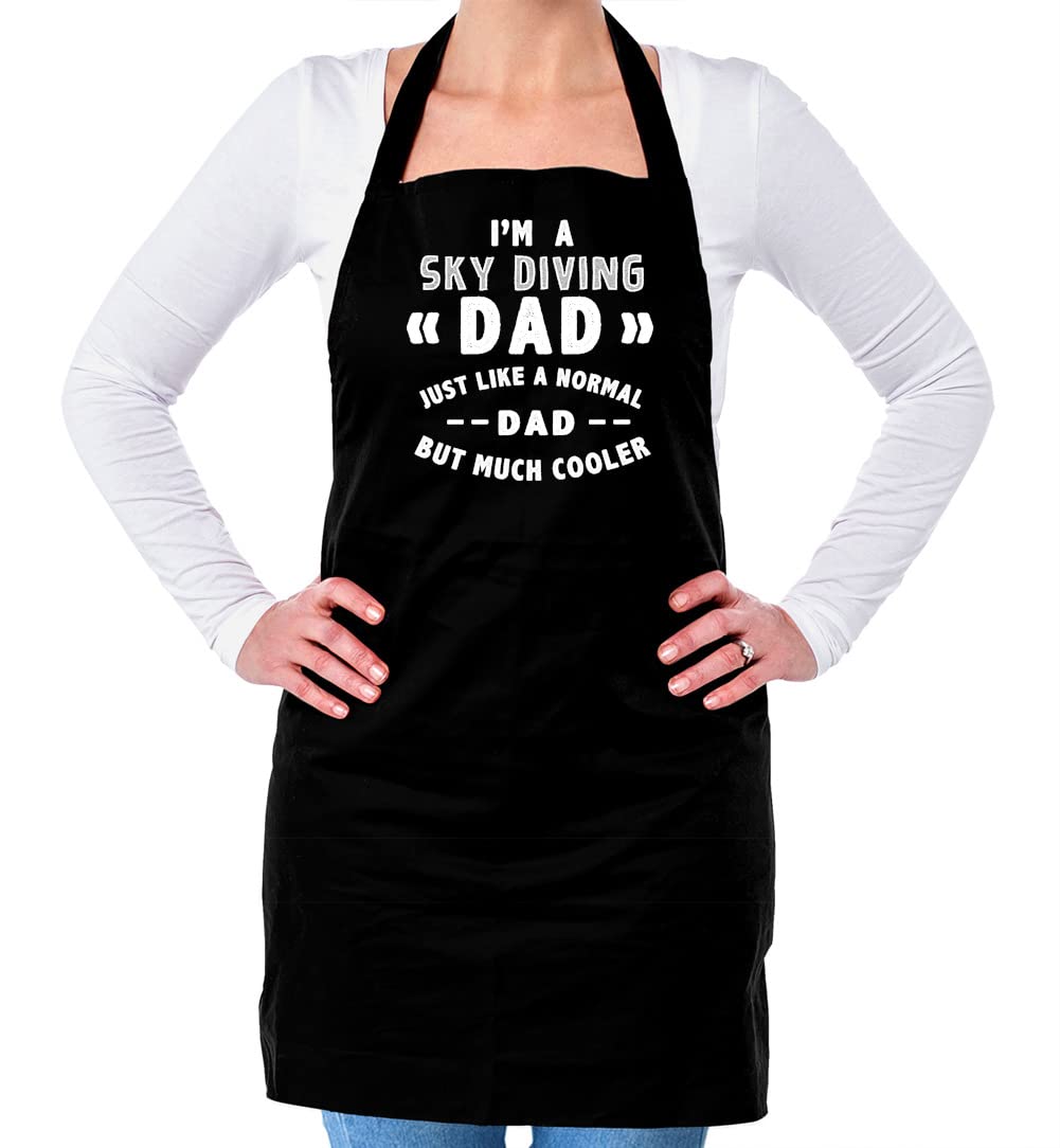 Dressdown I'm A Sky Diving Dad - Unisex Adult Kitchen/BBQ Apron - Black - One Size