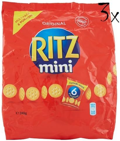 3x Ritz Mini Saiwa Salted Crackers. 6 × 40g Portions.