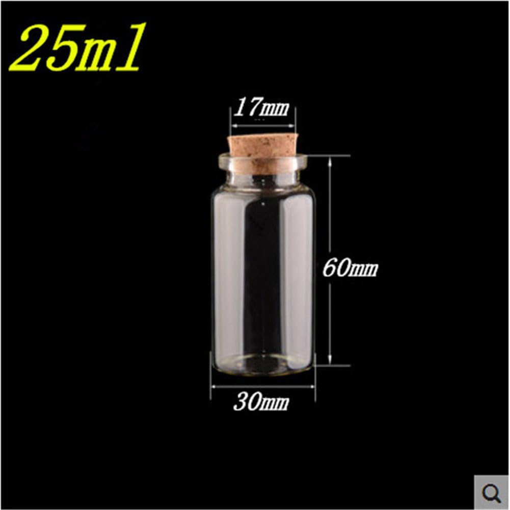 25ml Glass Bottles With Cork Small Transparent Mini Empty Bottle Glass Vials Jars 50pcs/lot (50, 25ml-30x60x17mm)
