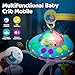 BOBXIN Baby Mobile for Crib, Crib Mobile with Projector and 108 Melodies Music, Crib Toys with Remote Control and Hanging Rattles Rotating,Toy for Newborn and Baby Boy Girl Sleep