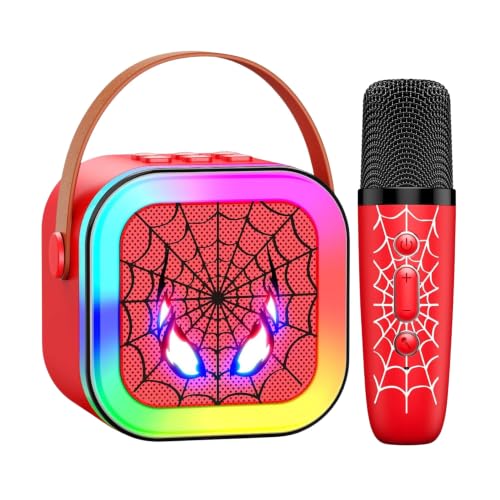 Image of LED Karaoke Machine Toy - Portable Bluetooth Speaker with Mic for Kids 3-12 - Birthday Gift for Boys & Girls - Mini Karaoke System with Lights & Wireless Microphone - Fun Music Toy for Parties (Style 3)