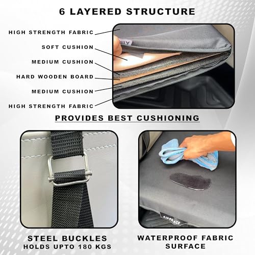 Image of Polyester Foldable Car Bed with Wooden Base Eco (Non-Inflatable Type) (Grey), Full