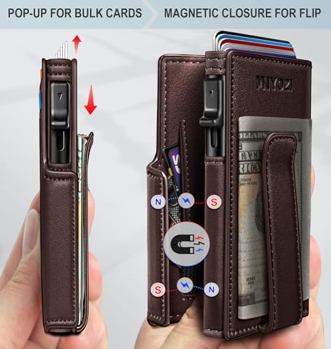 miyozi Wallet for Men Magnetic Minimalist Slim with Pop Up Card Holder 9 Cards RFID - image 3