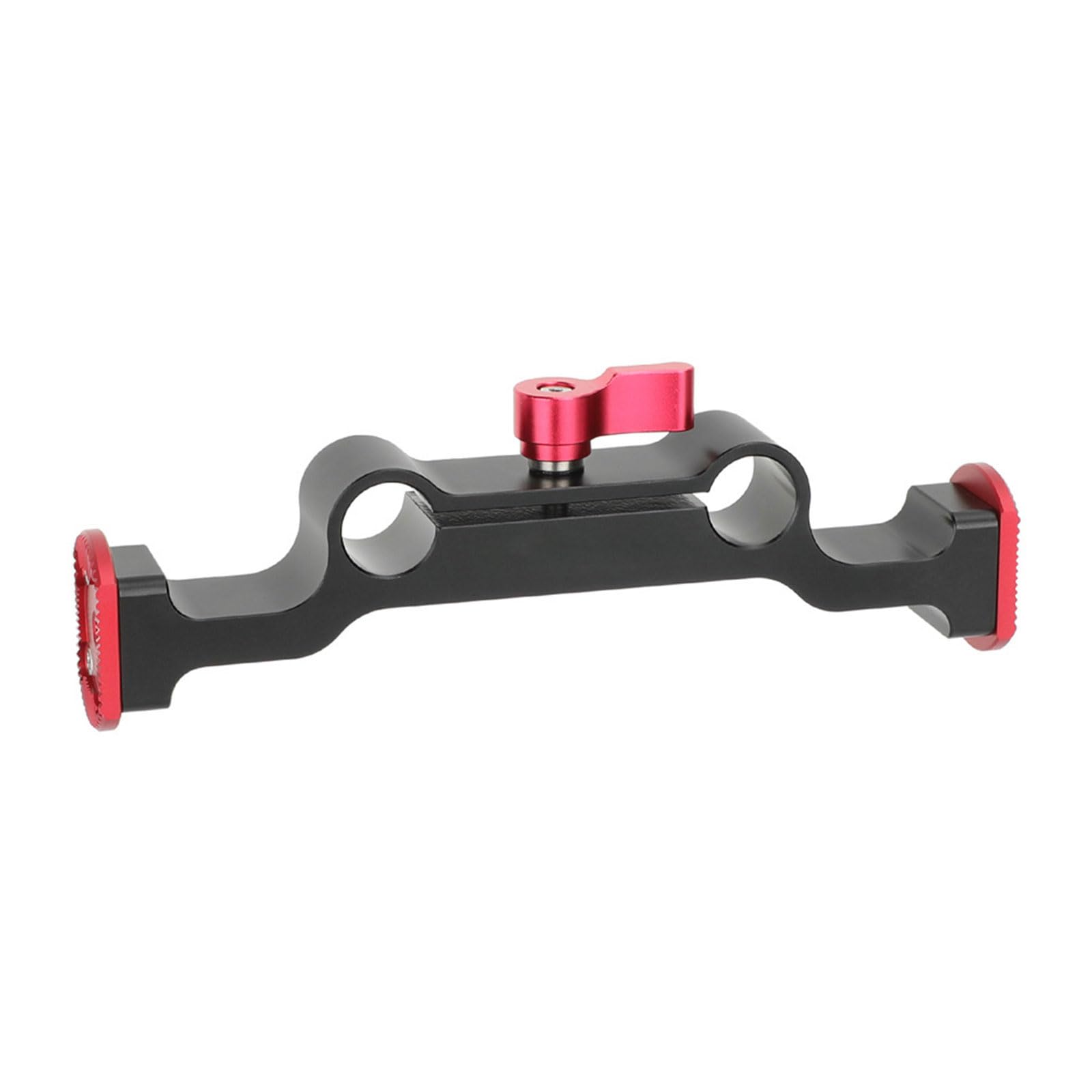 Aluminum Double 15Mm Rod Adapter Joint 1/4Inch Thread Standard for Camera Rod Double Hole Pipe Clamp Mount