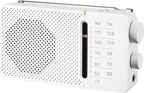 Sangean A500455 SR 36 Blanco Radio FM/Am Altavoz Integrado Antena TELESCÓPICA Salida Auriculares