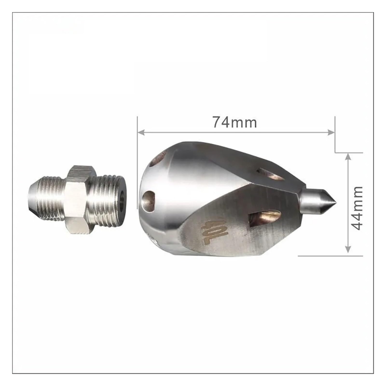 Boquilla De Alcantarillado Con Punta De Lanza De 1/2" | Boquilla de alcantarillado de 1/2 pulgada, boquilla de punta de lanza, acero inoxidable, dragado de tuberías
