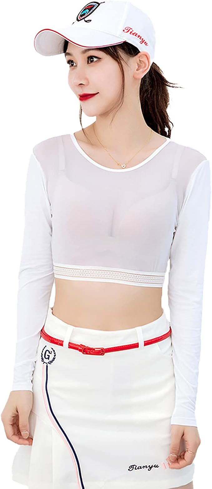 Amazon Co Jp ゴルフインナーシャツ レディース Uvカット 長袖 アームカバー 冷感 ゴルフレディース用ウェア 抗菌 消臭 吸汗 速乾 通気 野球 アンダーシャツ女性 スポーツシャツ 日焼け対策 夏 運動 アウトドア ファッション