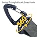 JX Tacfancier Molle Glove Clip T-Mount Swivel Hook, Tactical Key Holder for Belt, Triangle Plastic Snap Carabiner Battle Belt Accessories