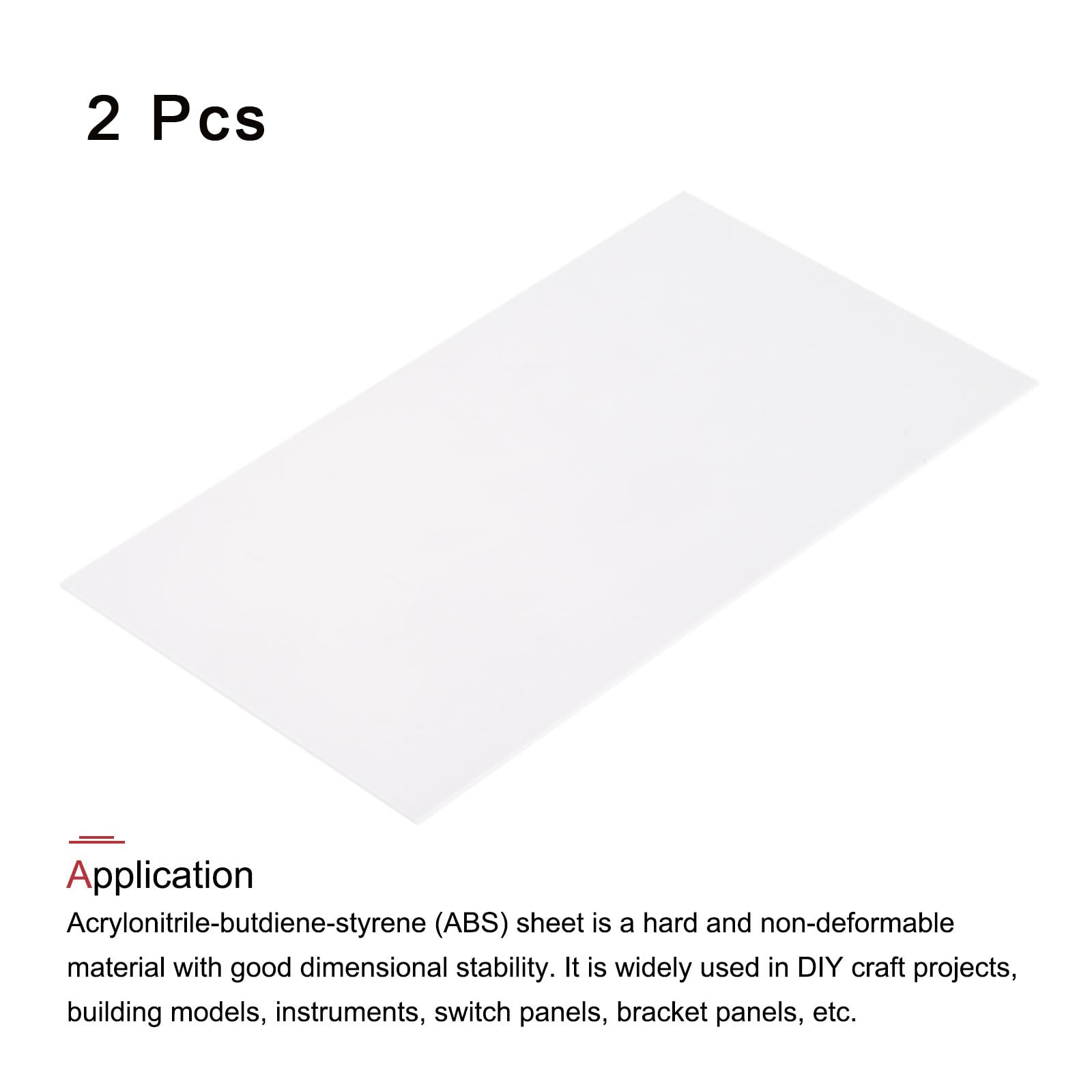 2 pezzi di foglio di plastica ABS nero modello solido piatto per materiali fai da te per la decorazione domestica artigianato finura testurizzata opaca  15