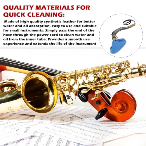 FERCAISH 4pcs Flute, Clarinet, Oboe, Saxophone Cleaning Cloths; Wind Instrument Cleaning Cloths; Multicolor; Artificial Deerskin Velvet - Image 4