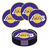 Rico Industries NBA Basketball Los Angeles Lakers Standard Classic Favorites: PVC Coaster Set (4-Pack)
