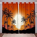 Photo Gallery tbrand hawaii tende ocean wave palm tree tende per camera da letto soggiorno per bambini adulti estate spiaggia a tema finestre drapes sea sunset nature room decor,w66*l72 Photo Gallery tbrand hawaii tende ocean wave palm tree tende per camera da letto soggiorno per bambini adulti estate spiaggia a tema finestre drapes sea sunset nature room decor,w66*l72