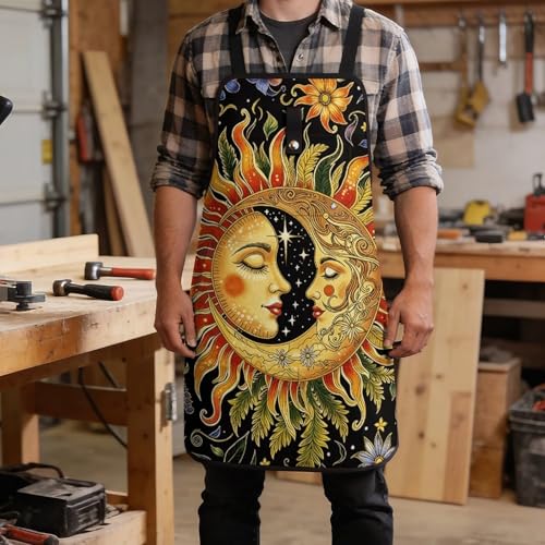 Delantal Retro Floral Sun And Moon con Ajuste Rápido miniatura 5