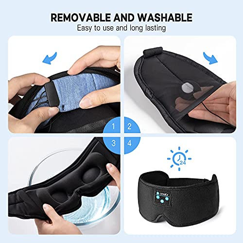 Sleep Headphones, onaEz 2023 Upgraded Bluetooth Sleep Mask, 3D Eye Mask Men Women with Wireless 5.0 Handsfree Bluetooth… - Image 7