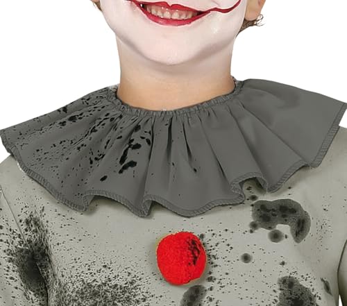 FIESTAS GUIRCA Kostium krwawego klauna z horroru dla chłopców Halloween szary - 123/134 (7-9 lat)