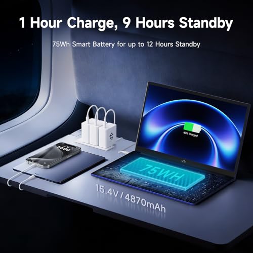 Image of NIMO 17.3 inch AI Laptop Copilot+, AMD Ryzen AI 9 HX 370, 12-Core, 50 Tops NPU, 16GB DDR5, 1TB SSD, Radeon 890M for Gaming, 100W Charging, WiFi 6E, Fingerprint, 180 View, Dual USB4 Ports, Windows 11