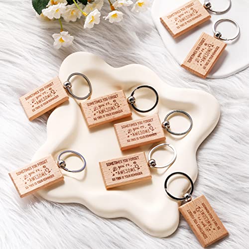 Henoyso 30 Pcs Inspirational Rectangle Wooden Key Chain For Appreciation Gift For Coach Friend Coworkers Women Men #TOP3