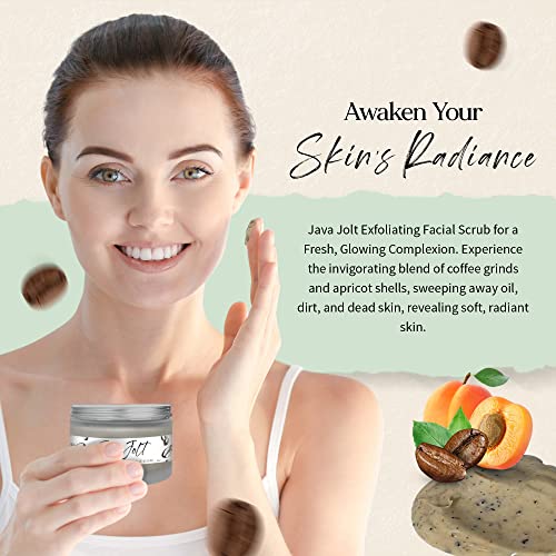 Naturally Vain Java Jolt Facial Scrub, Exfoliating Facial Scrub, Shea Butter, Coffee, Essential Oils, Dry Skin, Hydrate, 2-Pack #TOP2