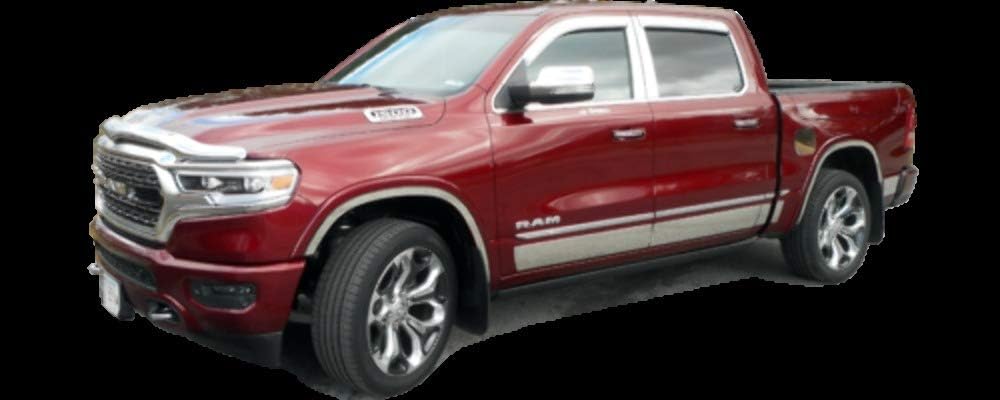 QAA is Compatible with 2019-2026 RAM Trucks RAM 1500 Laramie, Laramie Longhorn, Limited, Rebel ONLY 4 Piece Stainless Wheel Well Accent Trim, 1.5" Width WQ59935