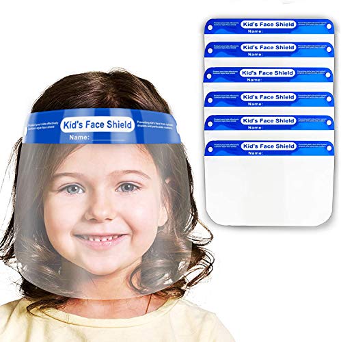 Astonlink Face Shields for Kids, 6 Pack Anti-Fog Face Visor with Adjustable Elastic Band and Sponge for Children Kids Boys and Girls (Red Kids' Face Shield)
