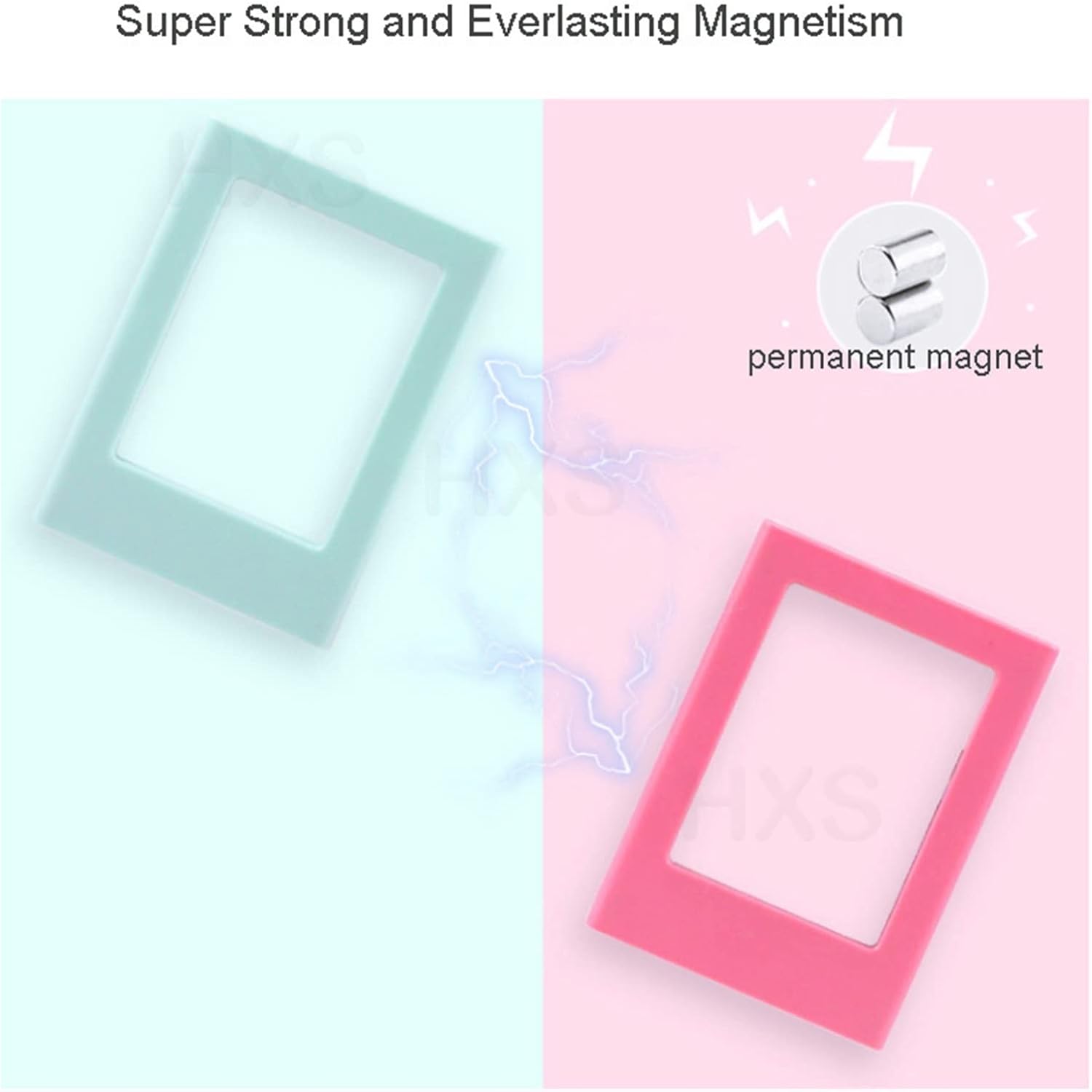 Picture Frames Magnetic Photo Frames for Mini Film Papers Double Sided Fridge Picture Frame Magnets Children Artwork Frames Photo Frame(10pcs All Black) (5pcs Colorful)