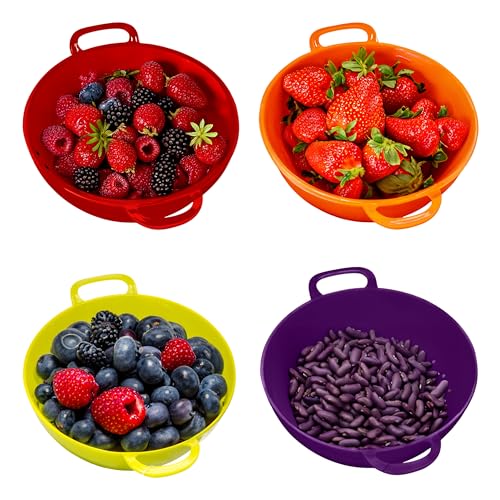 Living Concepts Mini Strainers For Kitchen - 4 Pack Berry Bowl Colanders & Food Strainers cover