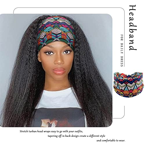 Aceorna African Headbands Boho Knotted Hairbands Stretch Wide Head Wraps Elastic Yoga Turban Hair Scarfs Workout Printed Hair Accessories For Women And Girls Pack Of 4 (Style C) #TOP6