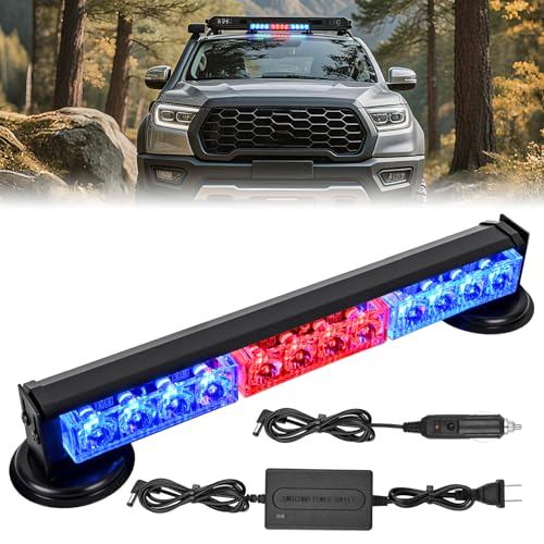 Image of Nilight 12LED Wireless Emergency Strobe Light Red Blue 14 Inch Magnetic Mount Mini Light Bar 12V Rooftop Powered Hazard Warning Flashing Lights for Car Truck Trailer Snow Plow Construction Vehicles