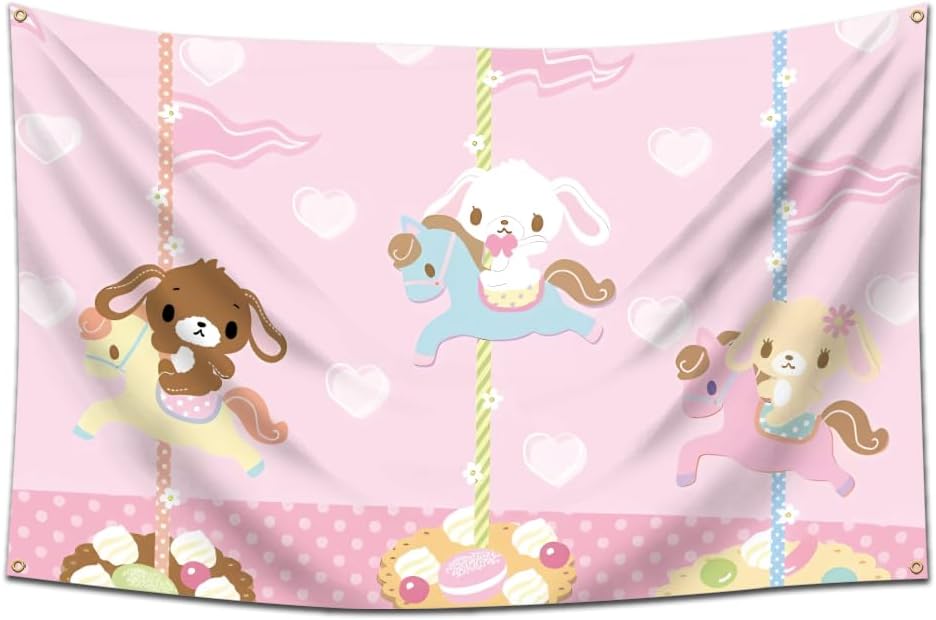 Sugar Tapestry Cute Wall Hanging. Wall Art for Living Room Bedroom Home Decor 3 * 5FT With Four Brass grommets