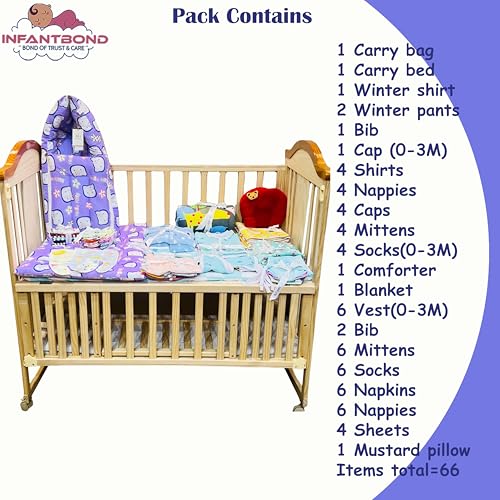 Image of Infantbond Baby Clothing Combo | 66 in 1 New Born Baby Complete Combo (0-6 Months)