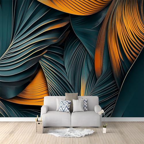 Papier Peint 3D Feuilles de Palmier Décoration Murale 300x210cm - 3