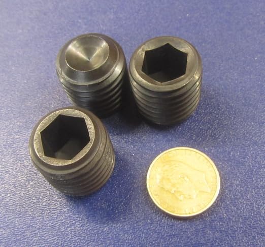 Black Oxide Finish Alloy Steel Cup Point Set Screw 1"-8 x 1.00" Length 3 pcs