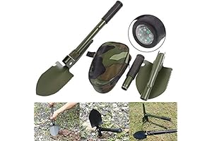 Military Portable Folding Shovel and Pickax with Carrying Pouch