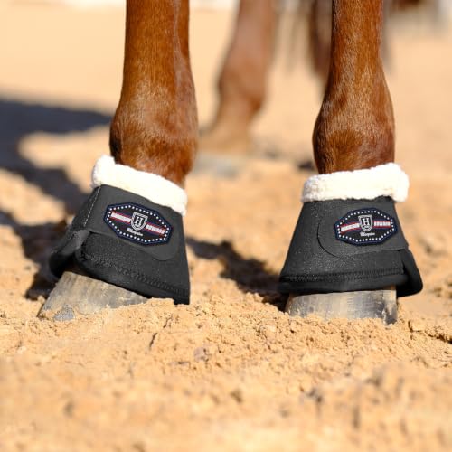 Image of Harrison Howard Essential Bell Boots Shock Absorption with Fleece Trim Non-Rotating Reinforcement