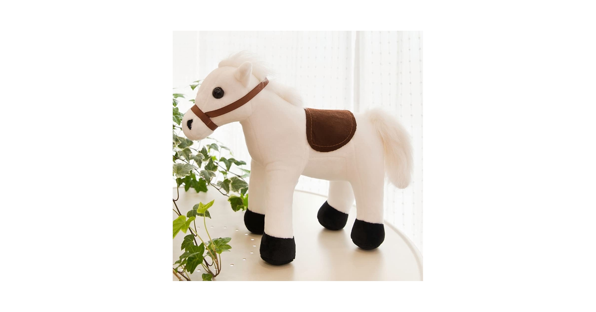 Amazon.co.jp: ウマ 白馬 ぬいぐるみ 小さい リアル 動物 可愛い