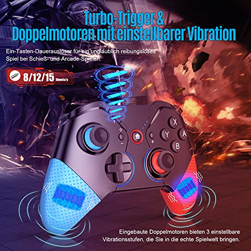 Controlador Switch Pro, controle remoto sem fio ISENPENK com controle remoto com despertar/personali