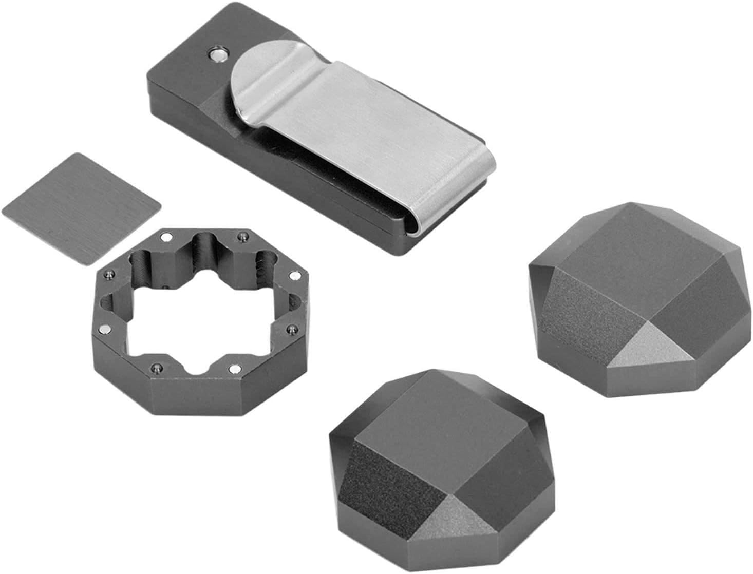 DAUERHAFT Aluminum Cue Chalk Holder Clip Octagon Universal 3 Layers Billiard Pool Cue Chalk Box Holder Billiard Accessories, Billiard Cue Chalk Box, Snooker Practical Tool Accessory(Black)