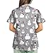 GAANBODI Christmas Scrubs Tops for Women Stretchy Short Sleeve V Neck Snowman Printed Plus Size Nurse Scrub Medical Uniform 01-Gray Large