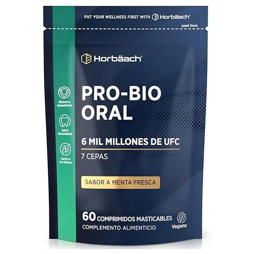 Oral Biotics Mal Aliento | Salud Bucodental | Sabor a Menta | Complejo Bacteriano para la Higiene Bucal | 6 Mil Millones de UFC | 60 Comprimidos Masticables Veganos | Horbaach