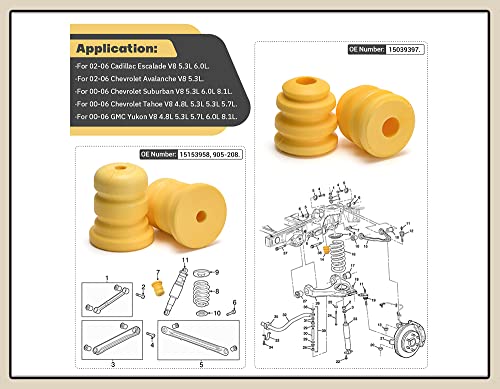 Cheriezing 4 Pcs Lower Suspension Control Arm Bumper Front & Rear For Cadillac Chevy Gmc Truck Replaces 905-208 15153958 15039397 #TOP4