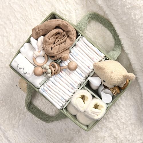 PeraBella Diaper Caddy Organizer for Changing Table, Storage Basket for Wipes, Gift for Baby Shower, Car Organizer, Nursery Organizer, Portable Storage - Image 3