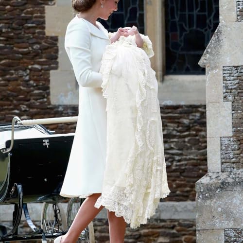 Same White lace Christening Gown dress for baby girl3