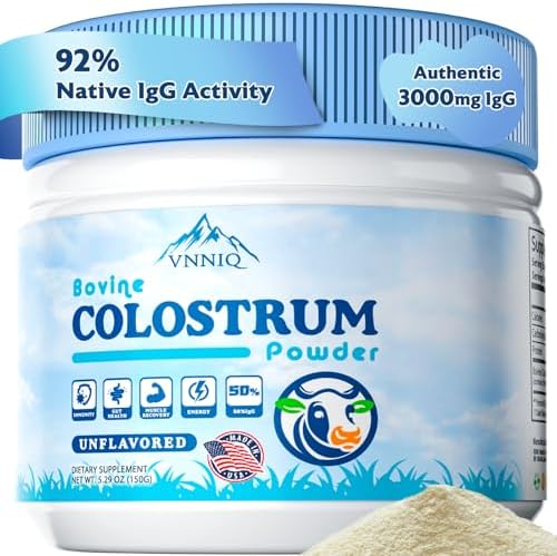 Bovine Colostrum Powder Supplements, 3000mg IgG, Grass-Fed Orgain...
