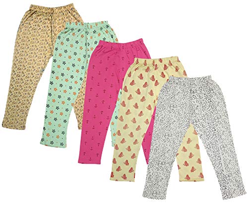 Image of IndiWeaves Girl's Regular Fit Cotton Capri (71800-140141142143144-IW-N-P5-28 White, Lemon, Magenta, Green, Beige 8 Years-9 Years)
