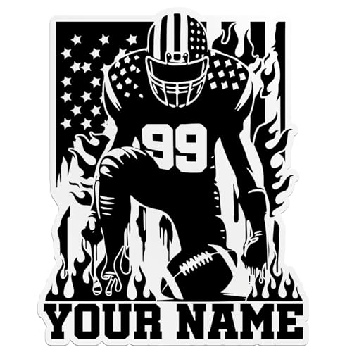 Custom Football Name Sticker Personalized Football Player Sport Name Number