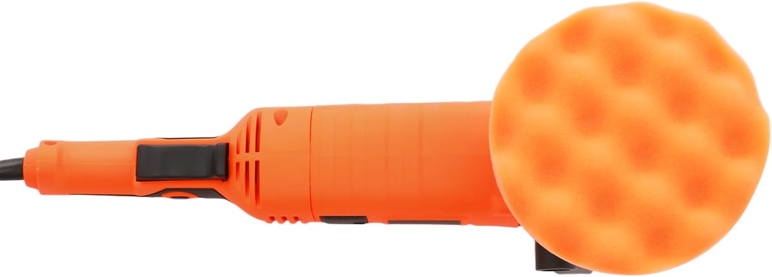 1580W Car Polishing Machine Kit with 7 Speeds (500-3300 RPM), Magnesium Alloy Buffer Polisher & 6 Pads/Sandpaper, 6.56ft Cord for Auto Detailing/Waxing/Scratch Removal (Orange)